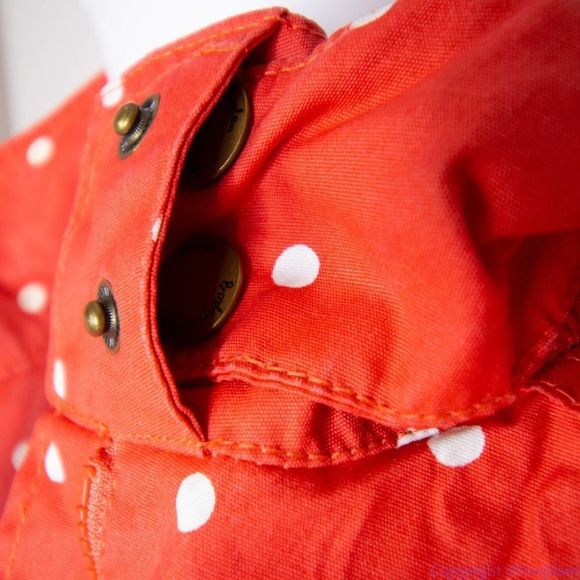 Boden women's 100% cotton hooded red parka with white polka dot, size 8 - Picture 14 of 16